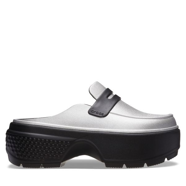 Crocs Natikači Crocs Stomp Metallic Loafer Clog 210363 Srebrna