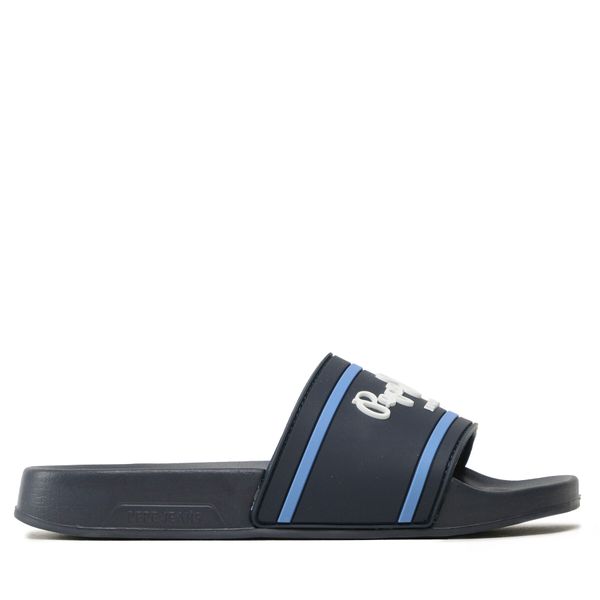 Pepe Jeans Natikači Pepe Jeans Slider Logo B PBS70054 Mornarsko modra