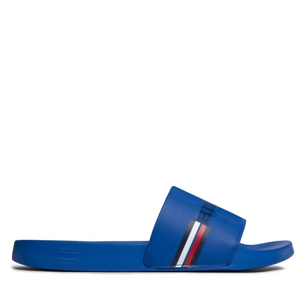 Tommy Hilfiger Natikači Tommy Hilfiger Corporate Flag Pool Slide FM0FM04613 Modra