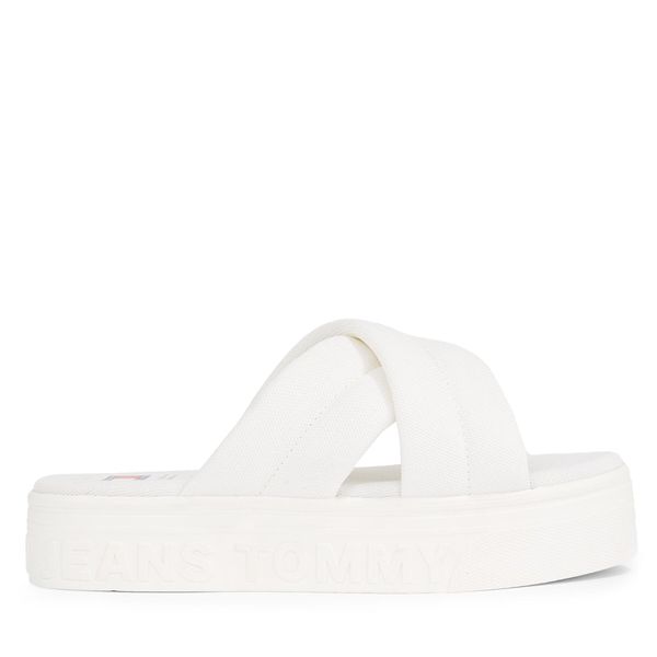 Tommy Jeans Natikači Tommy Jeans Tjw Lettering Flatform Sandal EN0EN02465 Écru