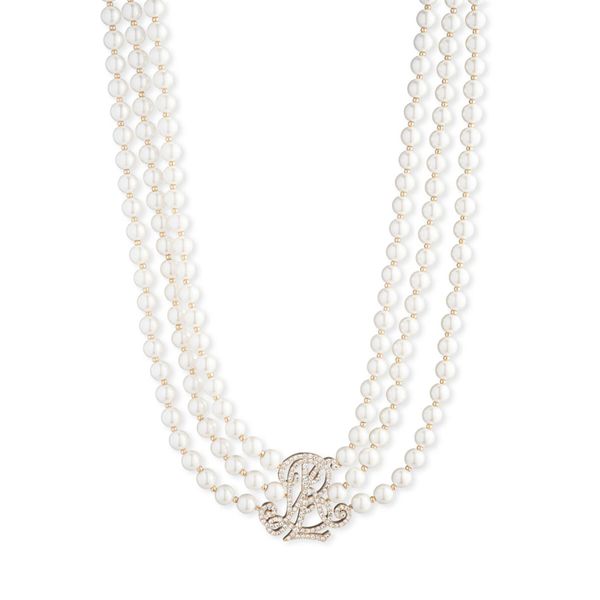 LAUREN RALPH LAUREN Ogrlica LAUREN RALPH LAUREN Nk 17In Multirow Logo Collar 14N00558 Bela