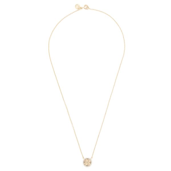 Tory Burch Ogrlica Tory Burch Crystal Logo Delicate Necklace 53420 Zlata