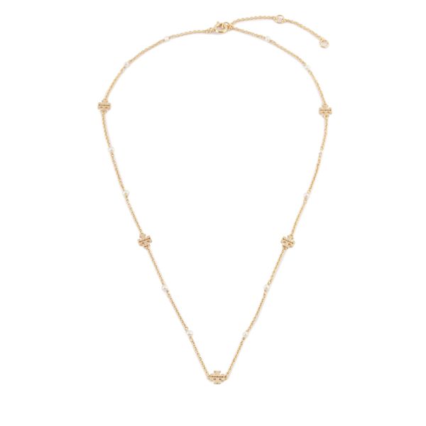 Tory Burch Ogrlica Tory Burch Kira Pearl Delicate Necklace 136782 Zlata