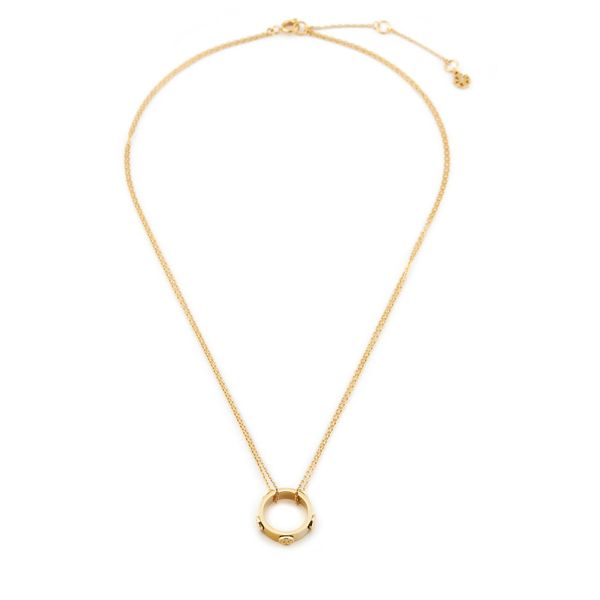 Tory Burch Ogrlica Tory Burch Miller Stud Circle Pendant 160172 Zlata