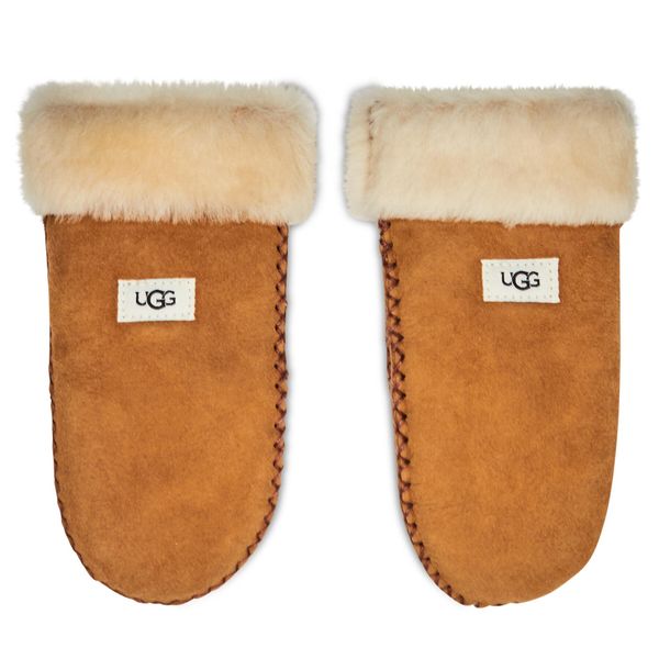 Ugg Otroške rokavice Ugg K Sheepskin Mitten W Stitch 20095 Rjava