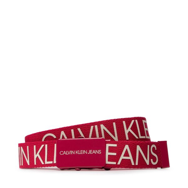 Calvin Klein Otroški pas Calvin Klein Canvas Logo Belt IU0IU00125 Rdeča