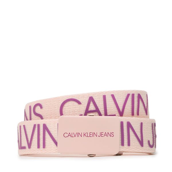 Calvin Klein Jeans Otroški pas Calvin Klein Jeans Canvas Logo Belt IU0IU00125 Roza