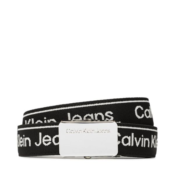 Calvin Klein Jeans Otroški pas Calvin Klein Jeans Logo Taupe Buckle Belt IU0IU00393 Črna