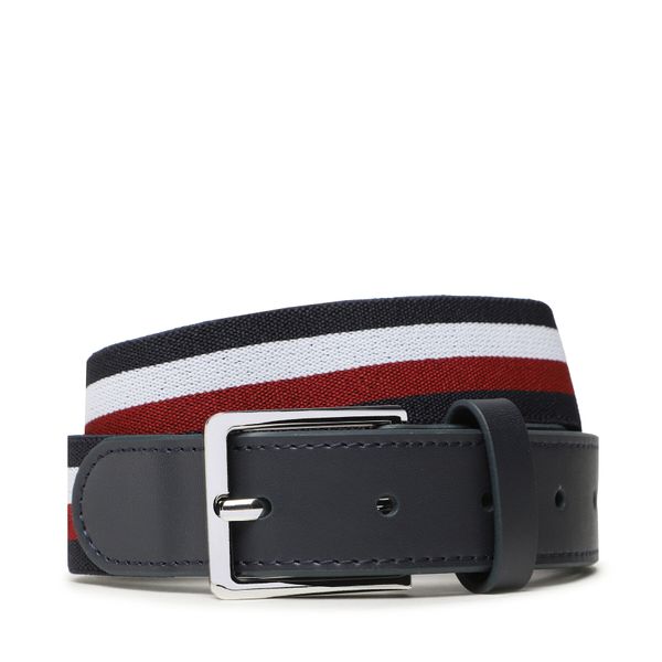 Tommy Hilfiger Otroški pas Tommy Hilfiger Elasticated Leather Belt AU0AU01742 Mornarsko modra