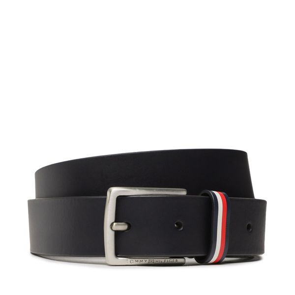 Tommy Hilfiger Otroški pas Tommy Hilfiger Leather Belt AU0AU01560 Mornarsko modra