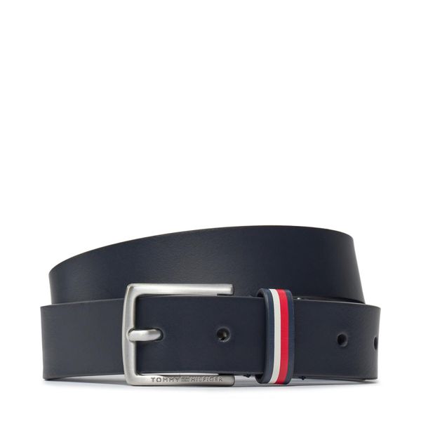 Tommy Hilfiger Otroški pas Tommy Hilfiger Leather Belt AU0AU01741 Mornarsko modra