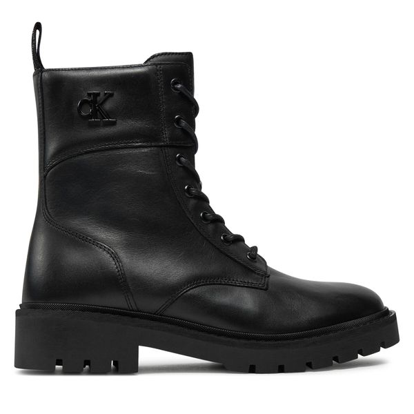 Calvin Klein Jeans Pohodni čevlji Calvin Klein Jeans Combat Boot Mid Zip Lth In Calf YW0YW01550 Črna