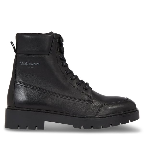 Calvin Klein Jeans Pohodni čevlji Calvin Klein Jeans Combat Mid Laceup Wl Lth YM0YM00847 Črna