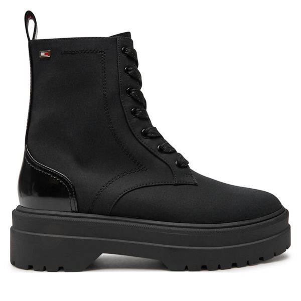 Tommy Hilfiger Pohodni čevlji Tommy Hilfiger Flag Ventile Lace Up Boot FW0FW08287 Črna