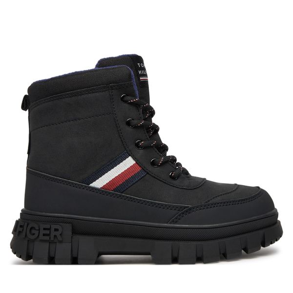 Tommy Hilfiger Pohodni čevlji Tommy Hilfiger Stripes Fur Boot T3X5-33713-1487 S Črna