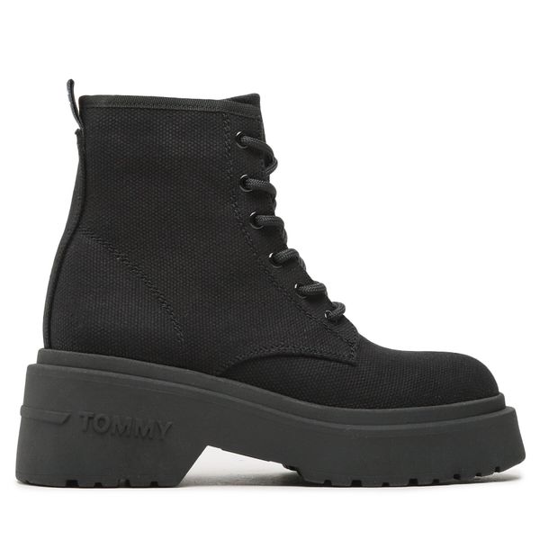 Tommy Jeans Pohodni čevlji Tommy Jeans Lace Up Festiv Boots EN0EN02133 Black 0GJ