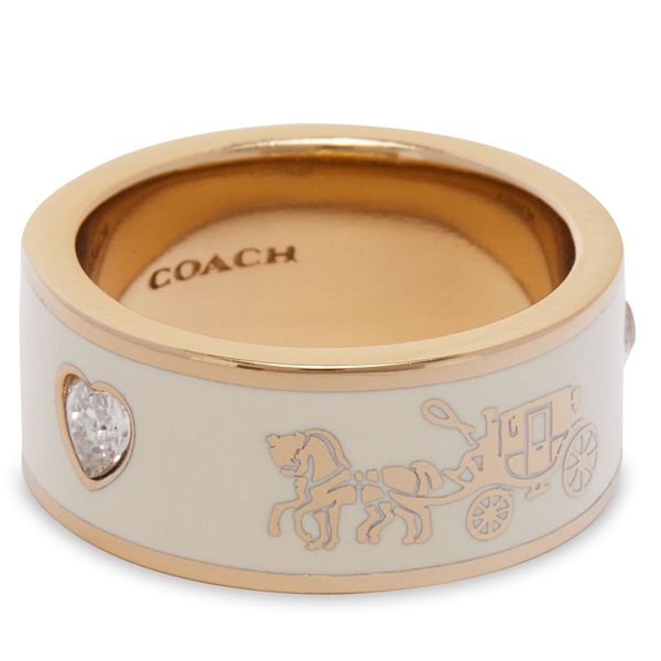 Coach Prstan Coach Enamel Horse & Carriage Band Ring 37479034GLD100 Zlata