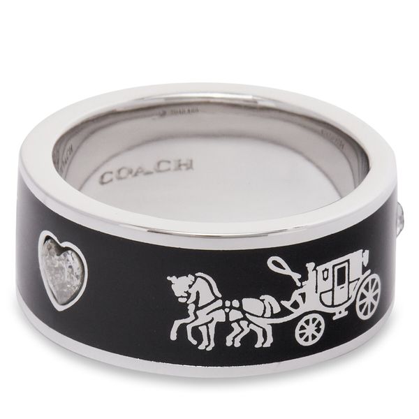 Coach Prstan Coach Enamel Horse & Carriage Band Ring 37479034RHO003 Srebrna