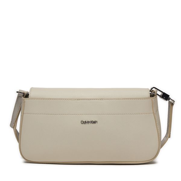 Calvin Klein Ročna torba Calvin Klein Business Shoulder Bag_Saffiano K60K611680 Écru