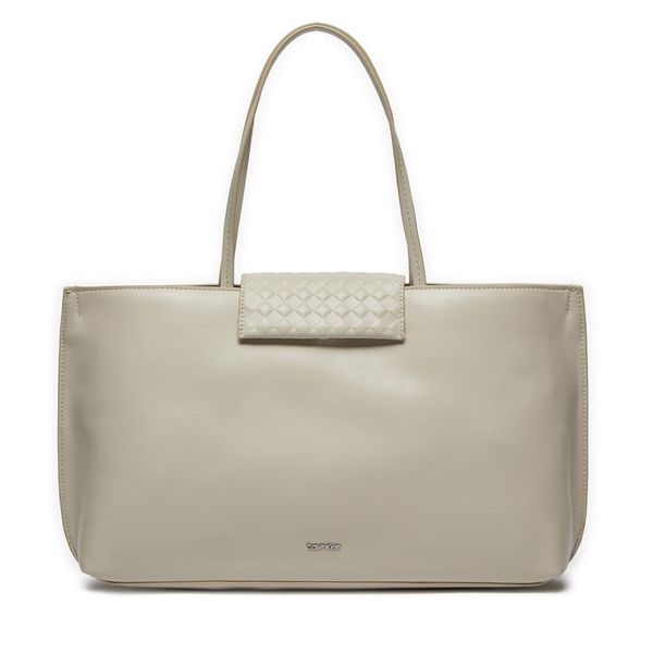 Calvin Klein Ročna torba Calvin Klein Calvin Mini Quilt Medium Tote K60K611885 Écru