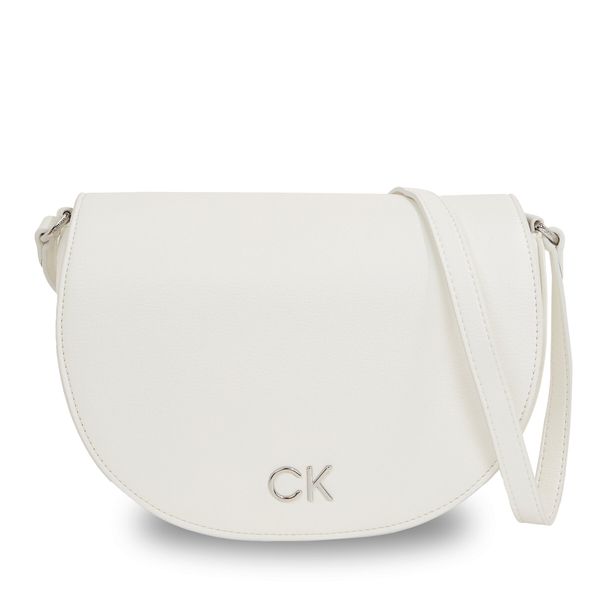Calvin Klein Ročna torba Calvin Klein Ck Daily Saddle Bag Pebble K60K611679 Bright White YAF