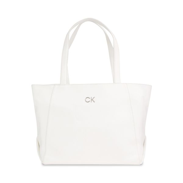 Calvin Klein Ročna torba Calvin Klein Ck Daily Shopper Medium Pebble K60K611766 Bright White YAF