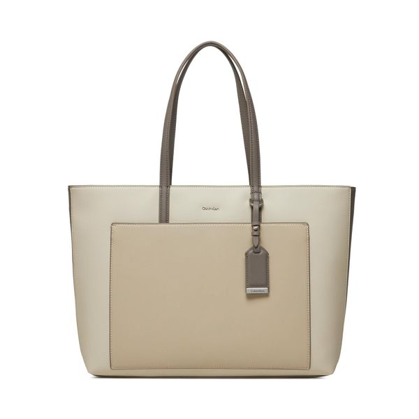 Calvin Klein Ročna torba Calvin Klein Ck Must K60K611454 Dk Ecru/ Stony Beige/ Medium Taupe PC4