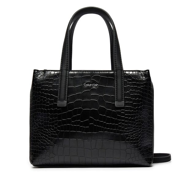 Calvin Klein Ročna torba Calvin Klein Ck Must Mini Tote_Croco K60K612163 Črna