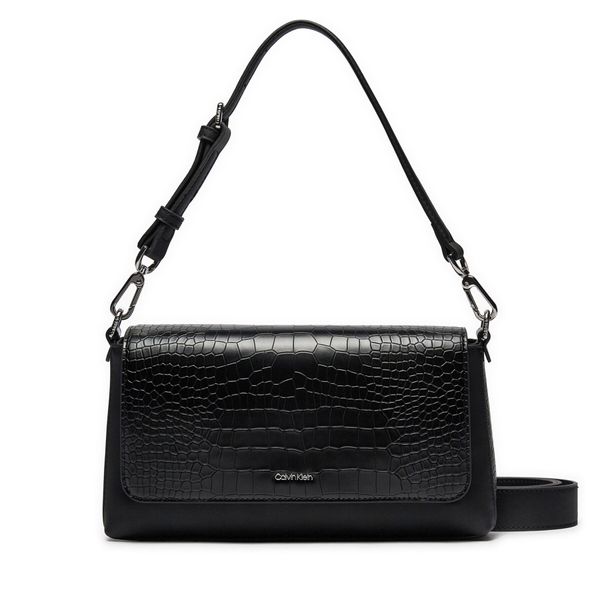 Calvin Klein Ročna torba Calvin Klein Ck Must Shoulder Bag_Croco K60K612111 Črna