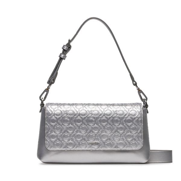 Calvin Klein Ročna torba Calvin Klein Ck Must Shoulder Bag_Emb K60K611356 Srebrna