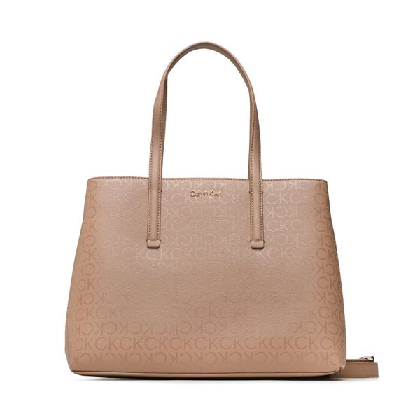 Calvin Klein Ročna torba Calvin Klein Ck Must Tote Md Epi Mono K60K610628 Rjava