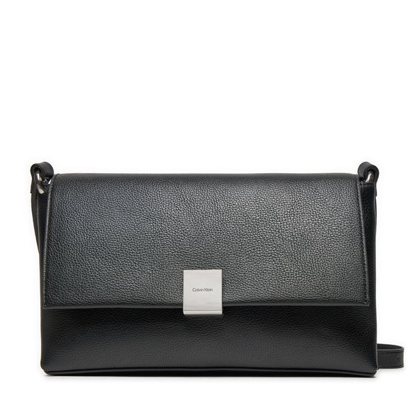 Calvin Klein Ročna torba Calvin Klein Ck Plaque Medium Shoulder Bag K60K612783 Črna