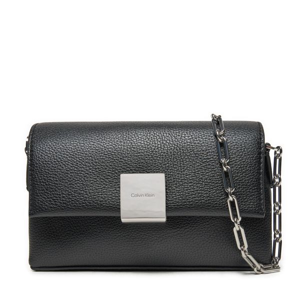 Calvin Klein Ročna torba Calvin Klein Ck Plaque Sm Crossbody W/Chain K60K612785 Črna