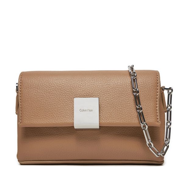 Calvin Klein Ročna torba Calvin Klein Ck Plaque Sm Crossbody W/Chain K60K612785 Rjava