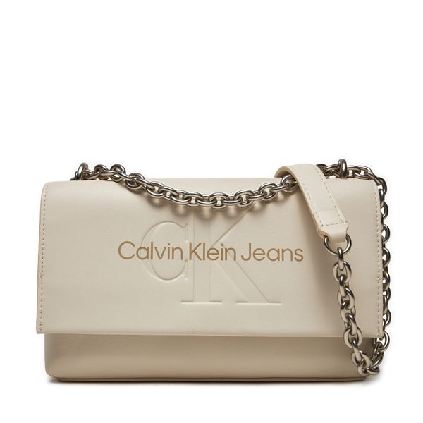 Calvin Klein Jeans Ročna torba Calvin Klein Jeans Sculpted Ew Flap Wichain25 Mono K60K612221 Écru