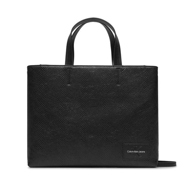 Calvin Klein Jeans Ročna torba Calvin Klein Jeans Sculpted Tote26 Snake K60K611519 Črna