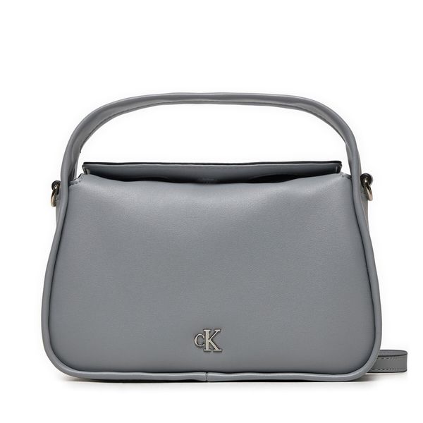 Calvin Klein Ročna torba Calvin Klein Metal Mono Mini Block20 W/Flap K60K612246 Siva