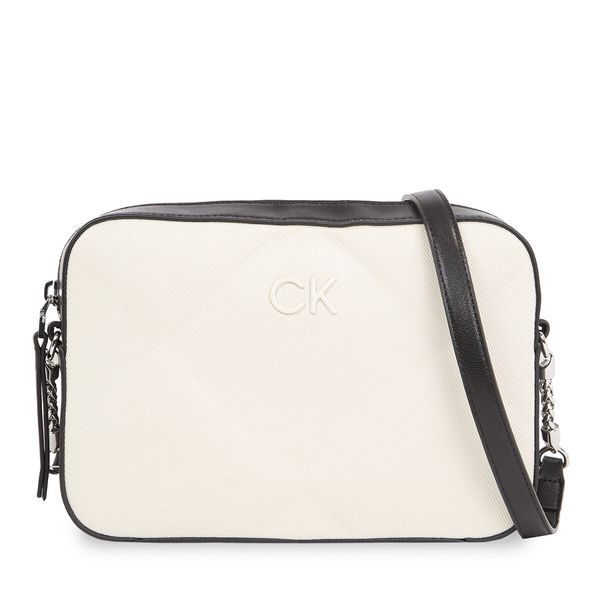 Calvin Klein Ročna torba Calvin Klein Quilt Camera Bag_Canvas K60K611892 Dk Ecru Canvas PC4
