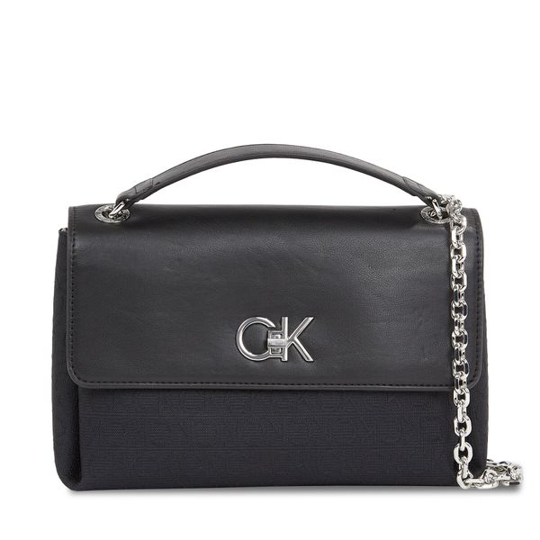 Calvin Klein Ročna torba Calvin Klein Re-Lock Conv Shoulder Bag_Jcq K60K611755 Black Jacquard Mono 0GK