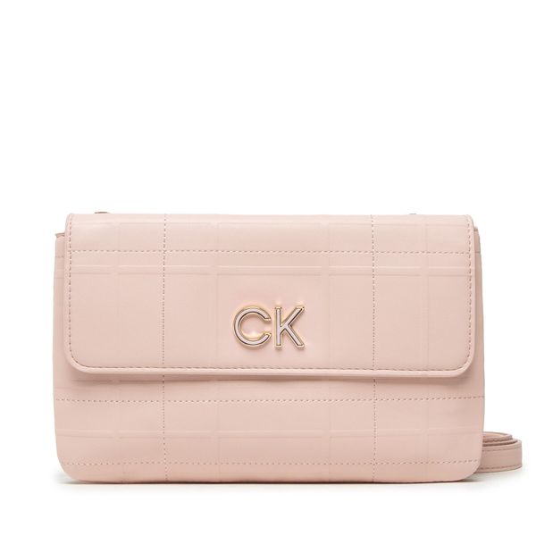 Calvin Klein Ročna torba Calvin Klein Re-Lock Dbl Xbody W/Flap Quilt K60K609686 Roza