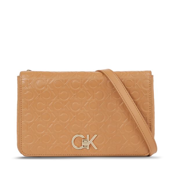 Calvin Klein Ročna torba Calvin Klein Re-Lock Double Gusett Xbody-Emb K60K611532 Rjava