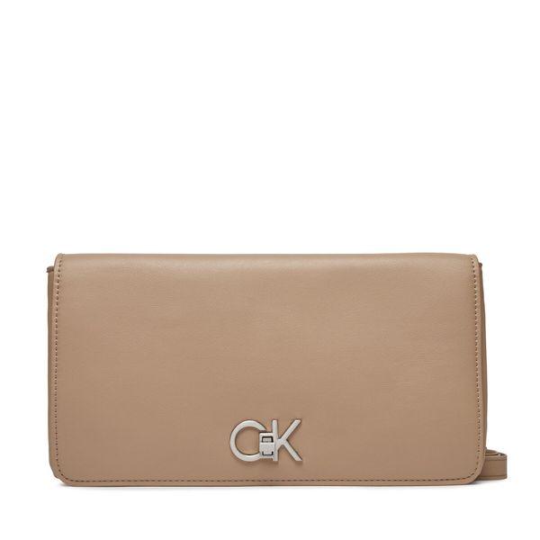 Calvin Klein Ročna torba Calvin Klein Re-Lock Double Gusette K60K611336 Silver Mink PFA