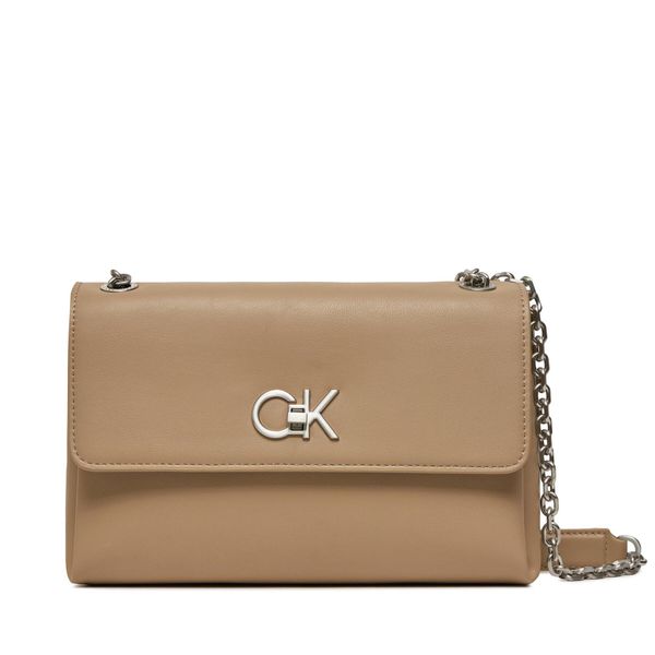 Calvin Klein Ročna torba Calvin Klein Re-Lock Ew Conv Crossbody K60K611084 Silver Mink PFA