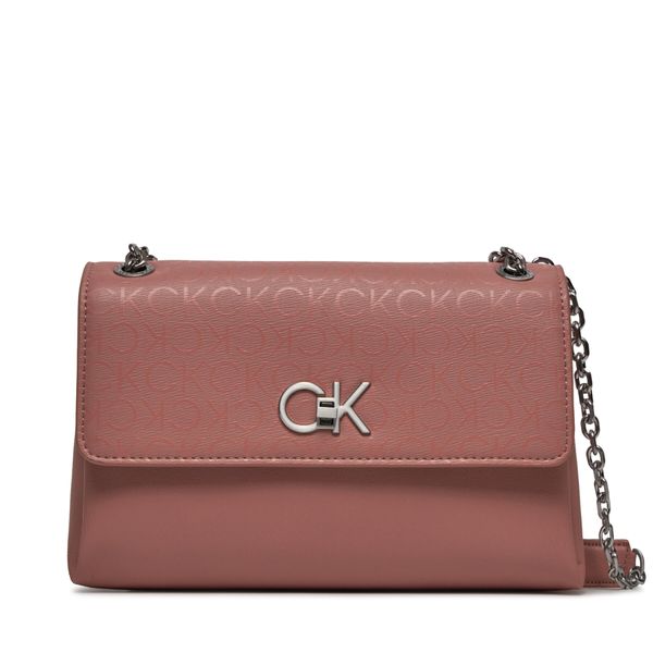 Calvin Klein Ročna torba Calvin Klein Re-Lock Ew Conv Xbody_Epi Mono K60K611564 Ash Rose Mono VB8