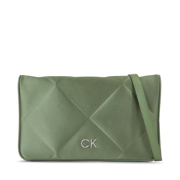 Calvin Klein Ročna torba Calvin Klein Re-Lock Quilt Shoulder Bag-Satin K60K611300 Zelena