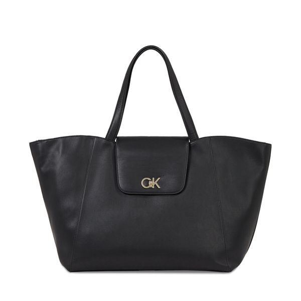 Calvin Klein Ročna torba Calvin Klein Re-Lock Shopper W/Flap K60K611052 Ck Black BAX