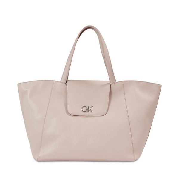 Calvin Klein Ročna torba Calvin Klein Re-Lock Shopper W/Flap K60K611052 Siva