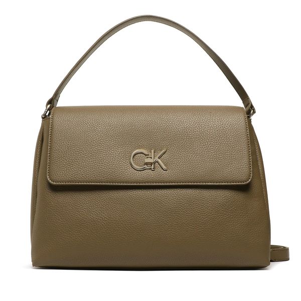 Calvin Klein Ročna torba Calvin Klein Re-Lock Tote W/Flap Pbl K60K610178 Khaki