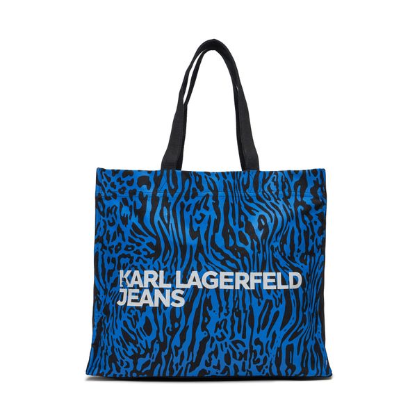 Karl Lagerfeld Jeans Ročna torba Karl Lagerfeld Jeans 240J3901 Blue Animal Print