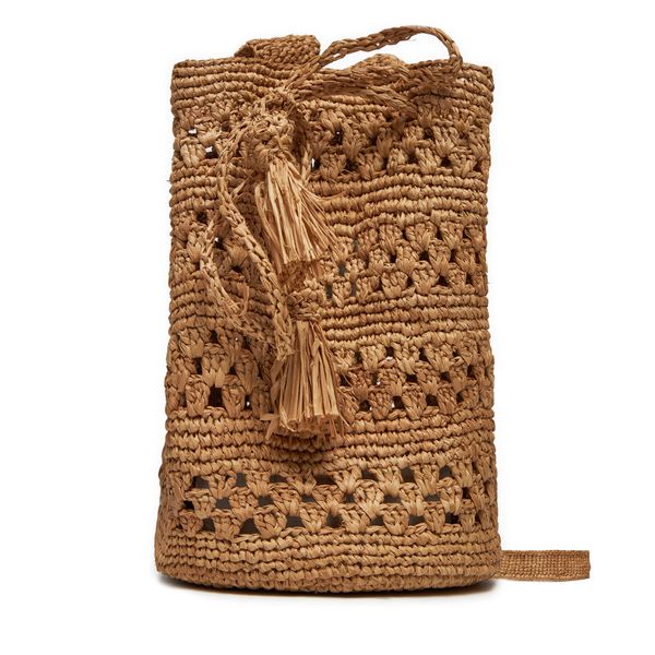 Manebi Ročna torba Manebi Handcrafted Raffia Beach Bucket Weaving V 2.2 AO Rjava